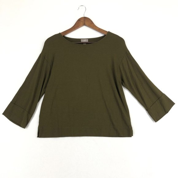 J. Jill Tops - J.Jill Women's Size X-Small Green Stretch 3/4 Sleeve Side Split Wearever Shirt